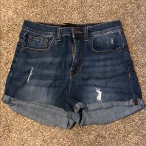 High rise jean shorts